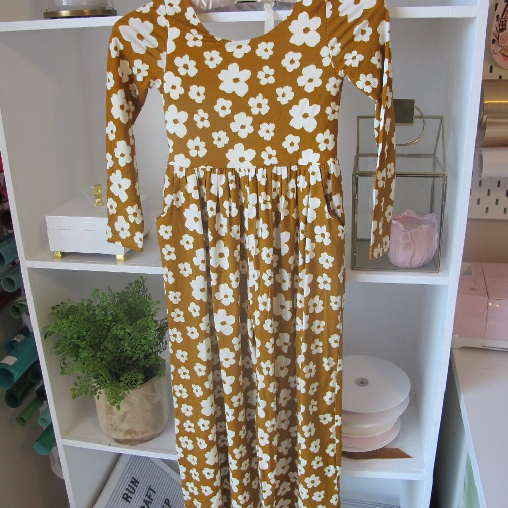 Girl's SweetHoney Fall Floral Leggy Romper Size 8Y EUC